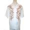 Prestige 100% Linen Embroidered White/Brown Outfit EMB8222S